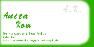 anita kom business card